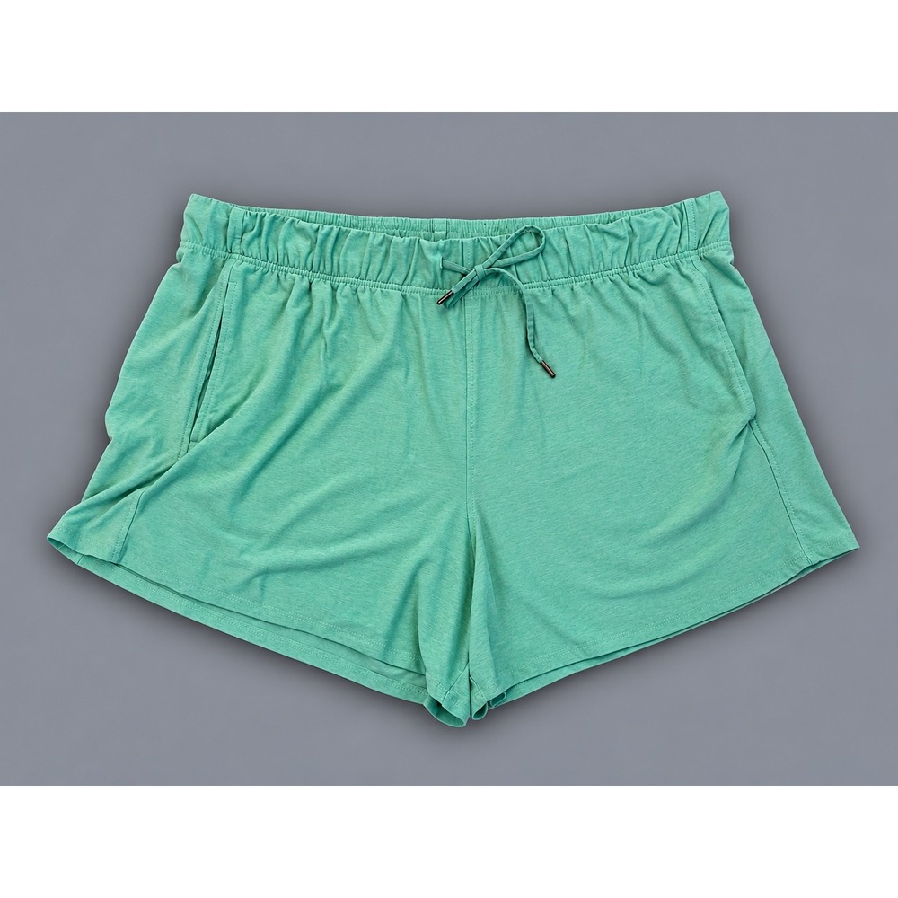 Athletic Works Knit Shorts Women XXXL 22 Teal Excellent Drawstring Pockets